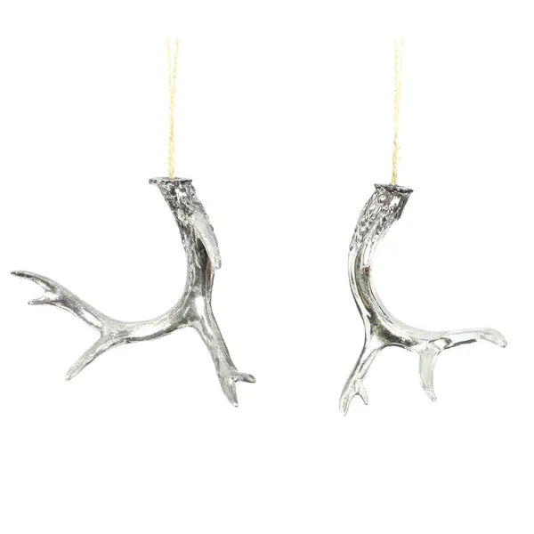 Silver Antler Ornament