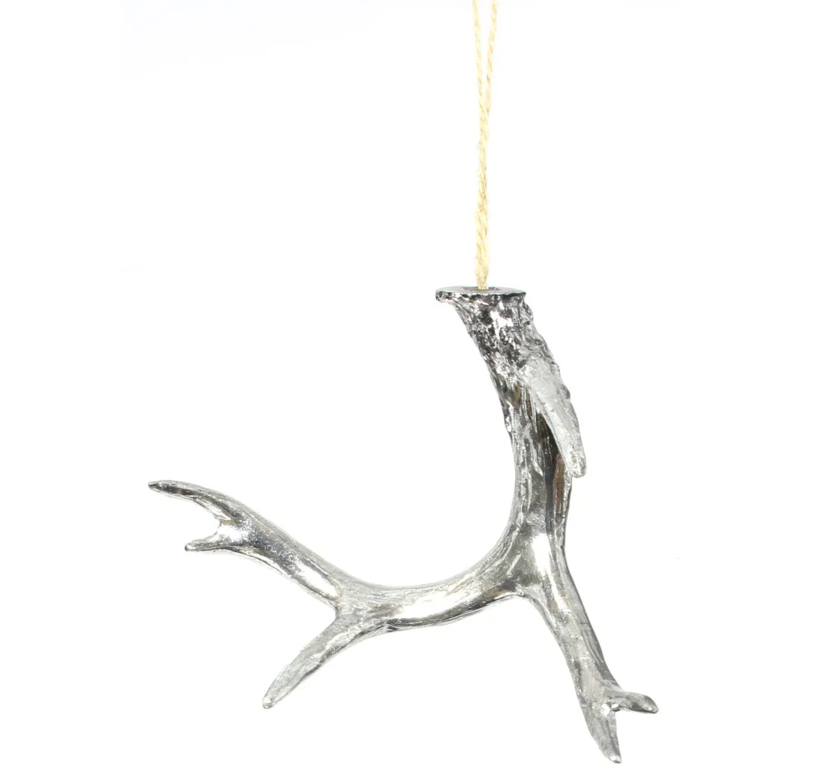 Silver Antler Ornament