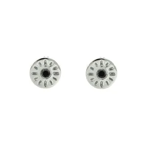 Silver Timeless Earrings Black Diamonds