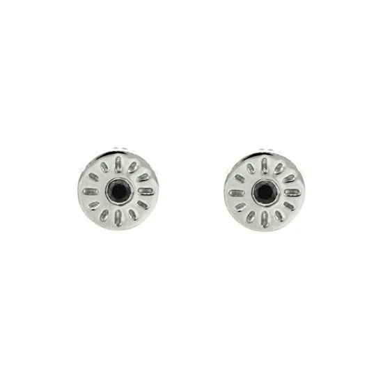 Silver Timeless Earrings Black Diamonds