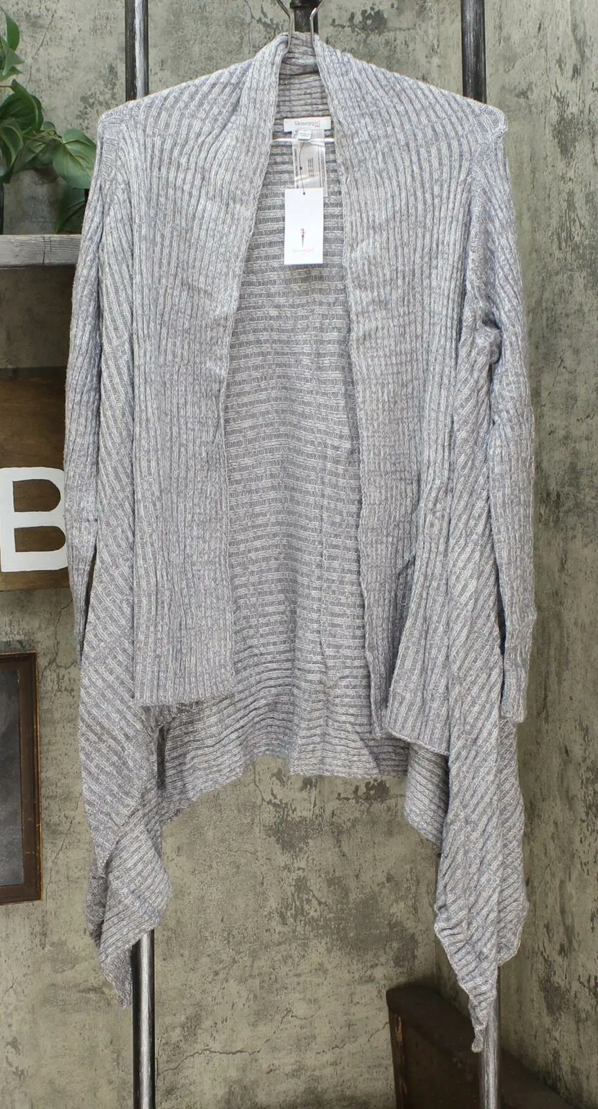 Skinnygirl Women's Dream Waterfall Cardigan Sweater with Sharkbite Hem