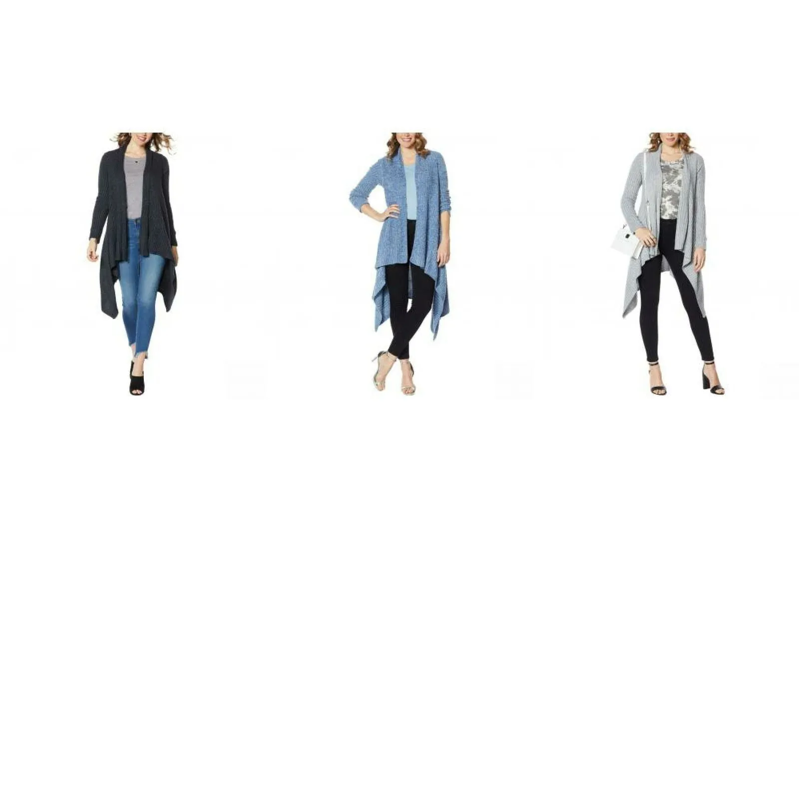 Skinnygirl Women's Dream Waterfall Cardigan Sweater with Sharkbite Hem