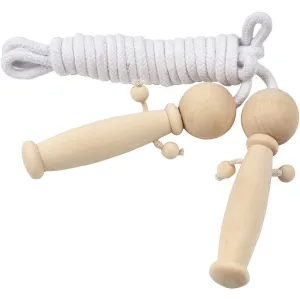 Skipping Rope With Wooden Doll Handles Sports Fitness Deocration Crafts 225cm