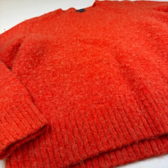 Soeur Sweater Women's Size 40 (US XS) Orange Knit Wool Blend Pullover Crew Neck
