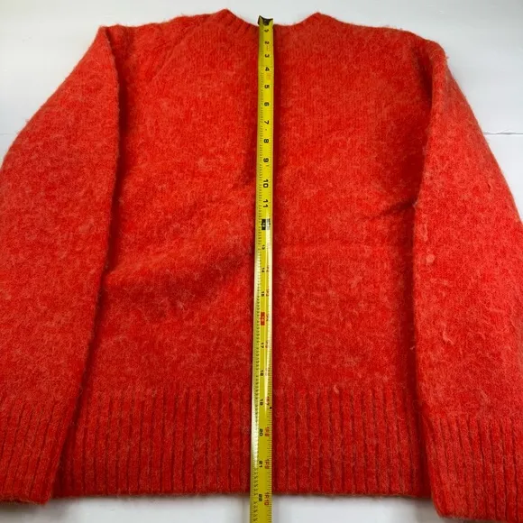 Soeur Sweater Women's Size 40 (US XS) Orange Knit Wool Blend Pullover Crew Neck
