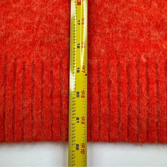 Soeur Sweater Women's Size 40 (US XS) Orange Knit Wool Blend Pullover Crew Neck