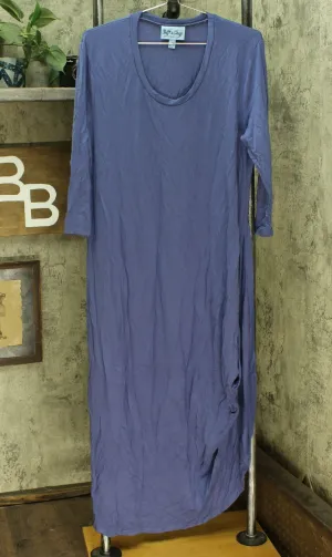 Soft & Cozy Loungewear Cool Luxe Knit 3/4-Sleeve Draped Dress Dusk XL