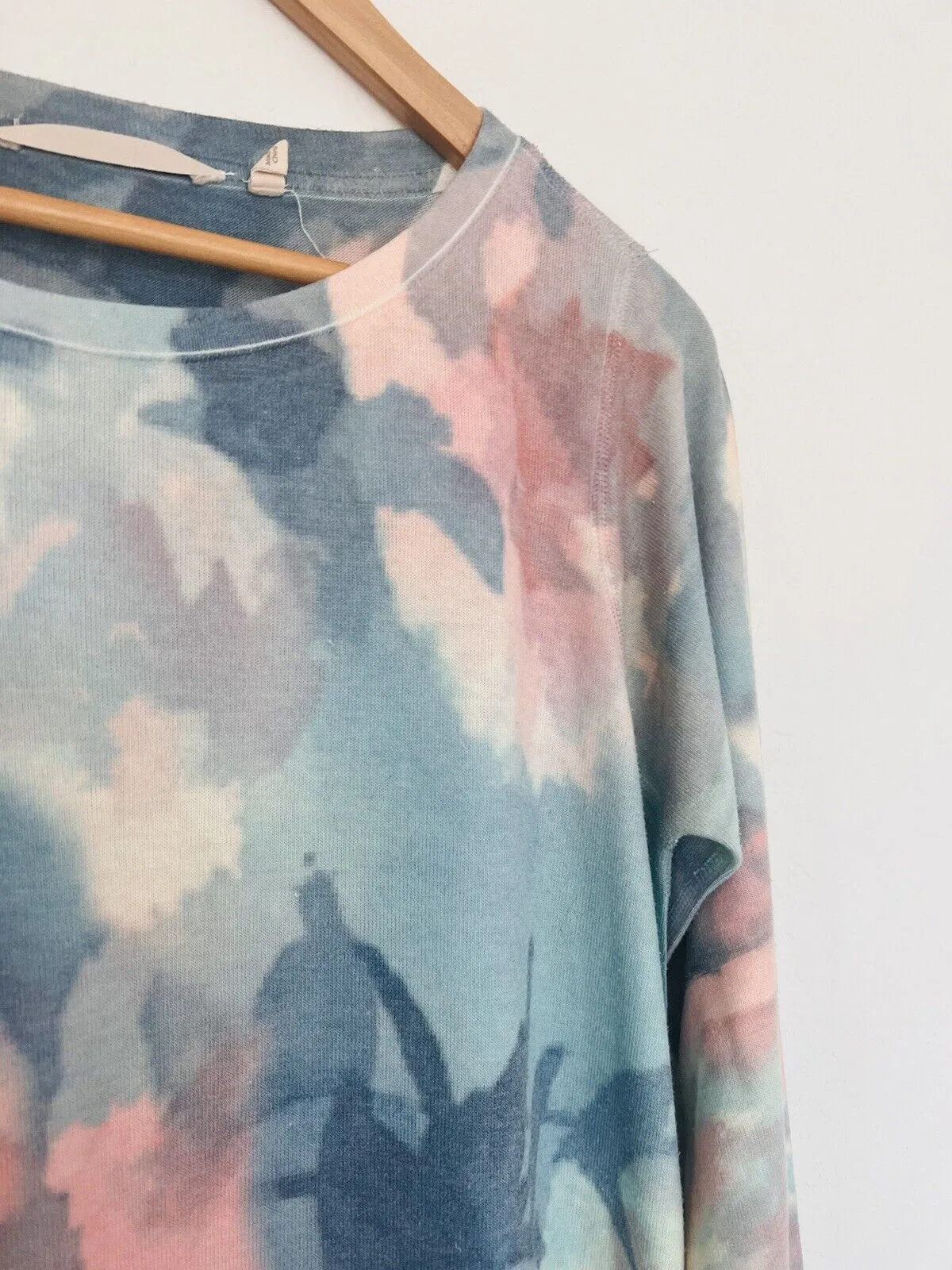 SOFT SURROUNDINGS Pastel Watercolor Sweater Sz S Bohemian Artsy Soft Long Knit