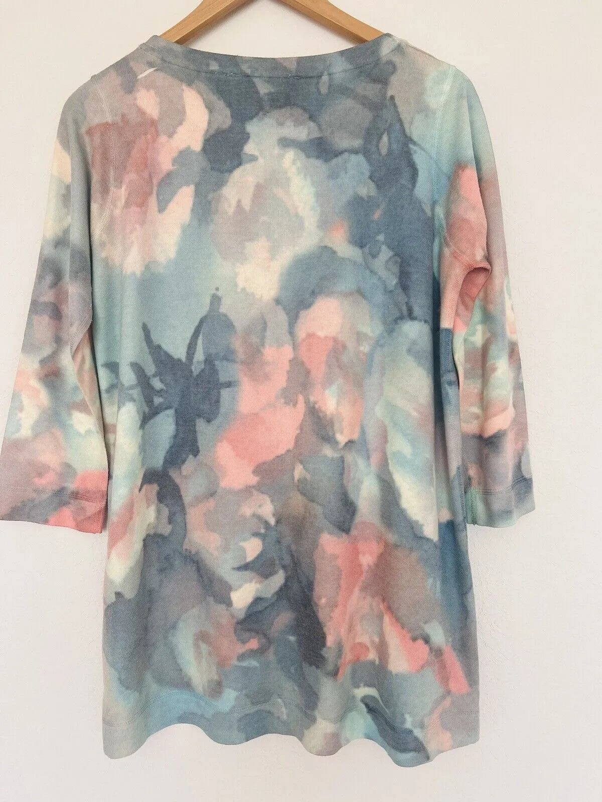 SOFT SURROUNDINGS Pastel Watercolor Sweater Sz S Bohemian Artsy Soft Long Knit