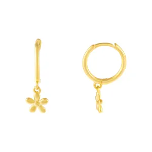 Solid Flower Huggie Earring