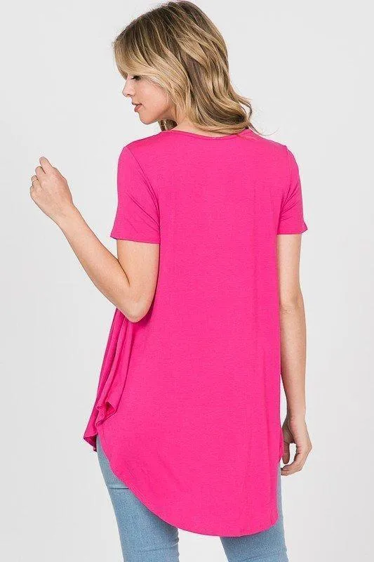 Solid Short-Sleeved Babydoll Top -- 4 Colors!