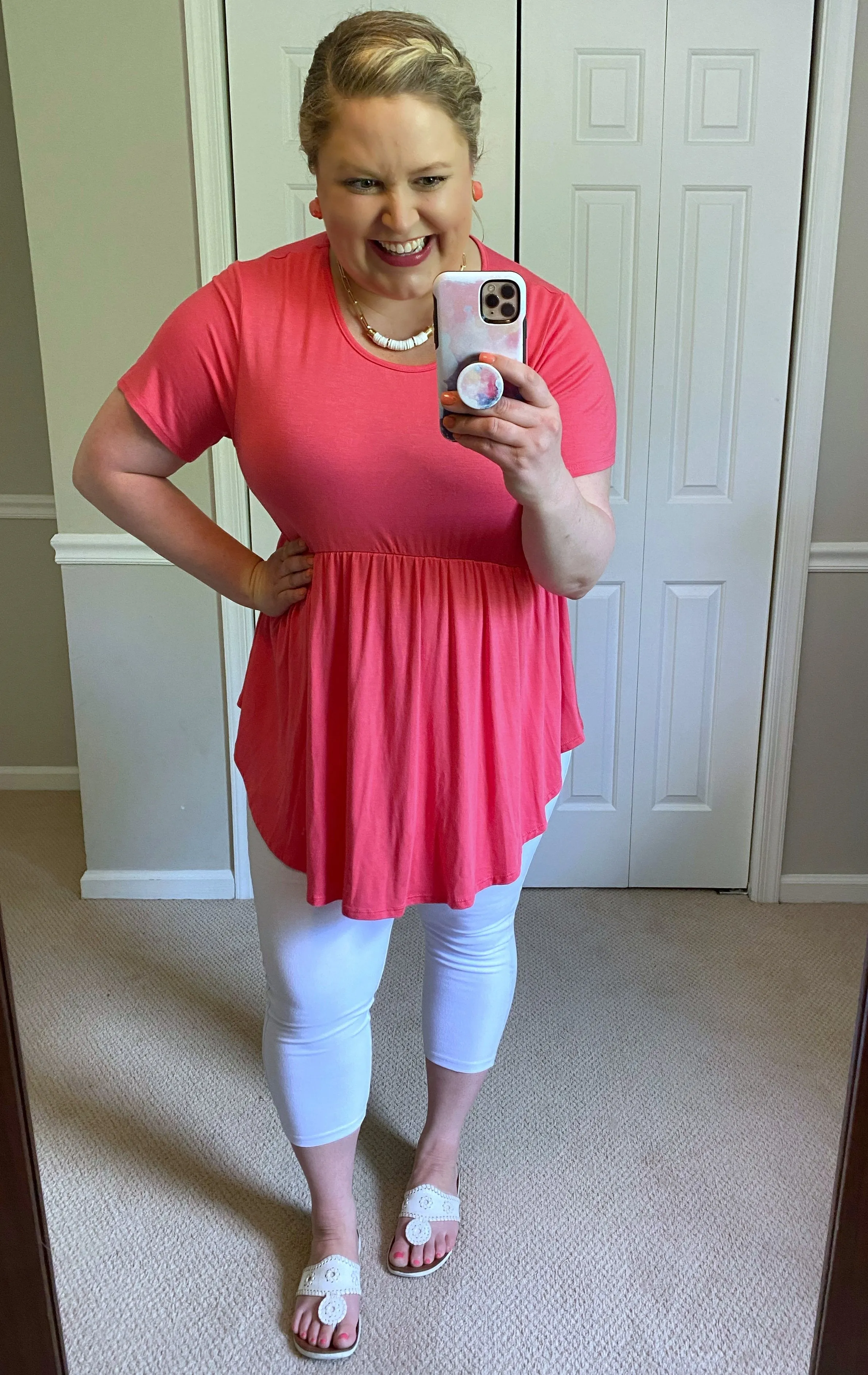 Solid Short-Sleeved Babydoll Top -- 4 Colors!