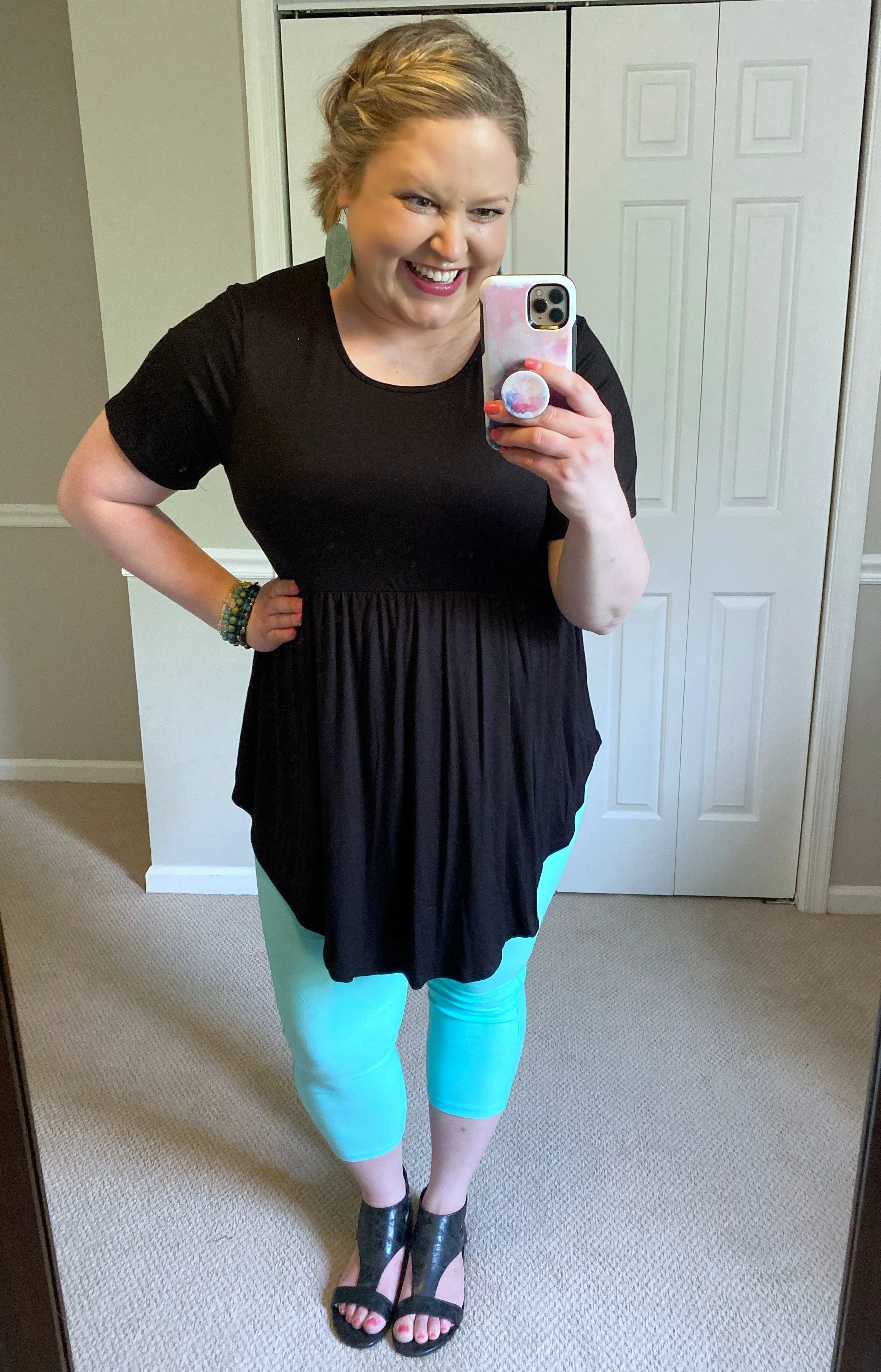 Solid Short-Sleeved Babydoll Top -- 4 Colors!