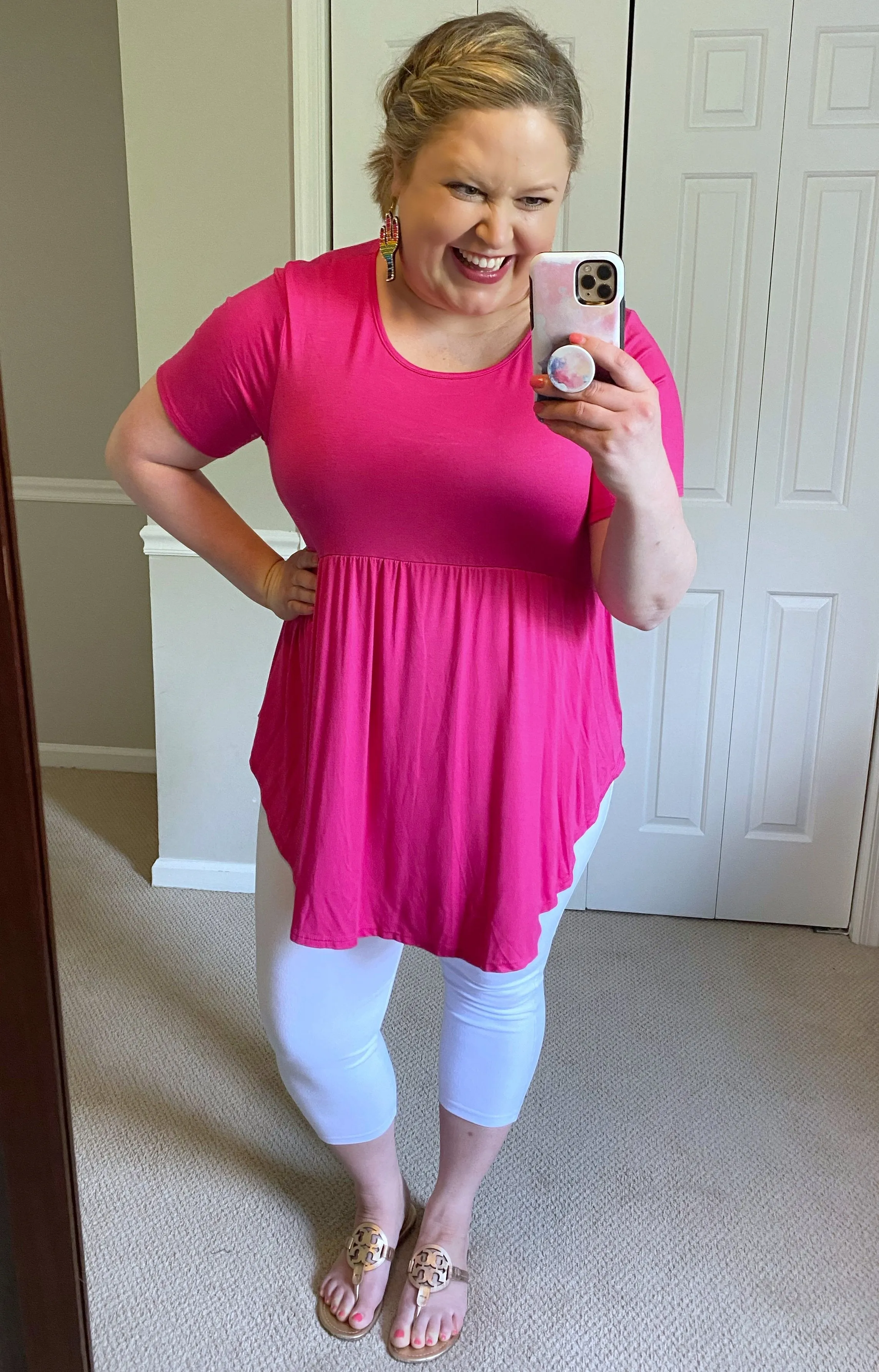 Solid Short-Sleeved Babydoll Top -- 4 Colors!
