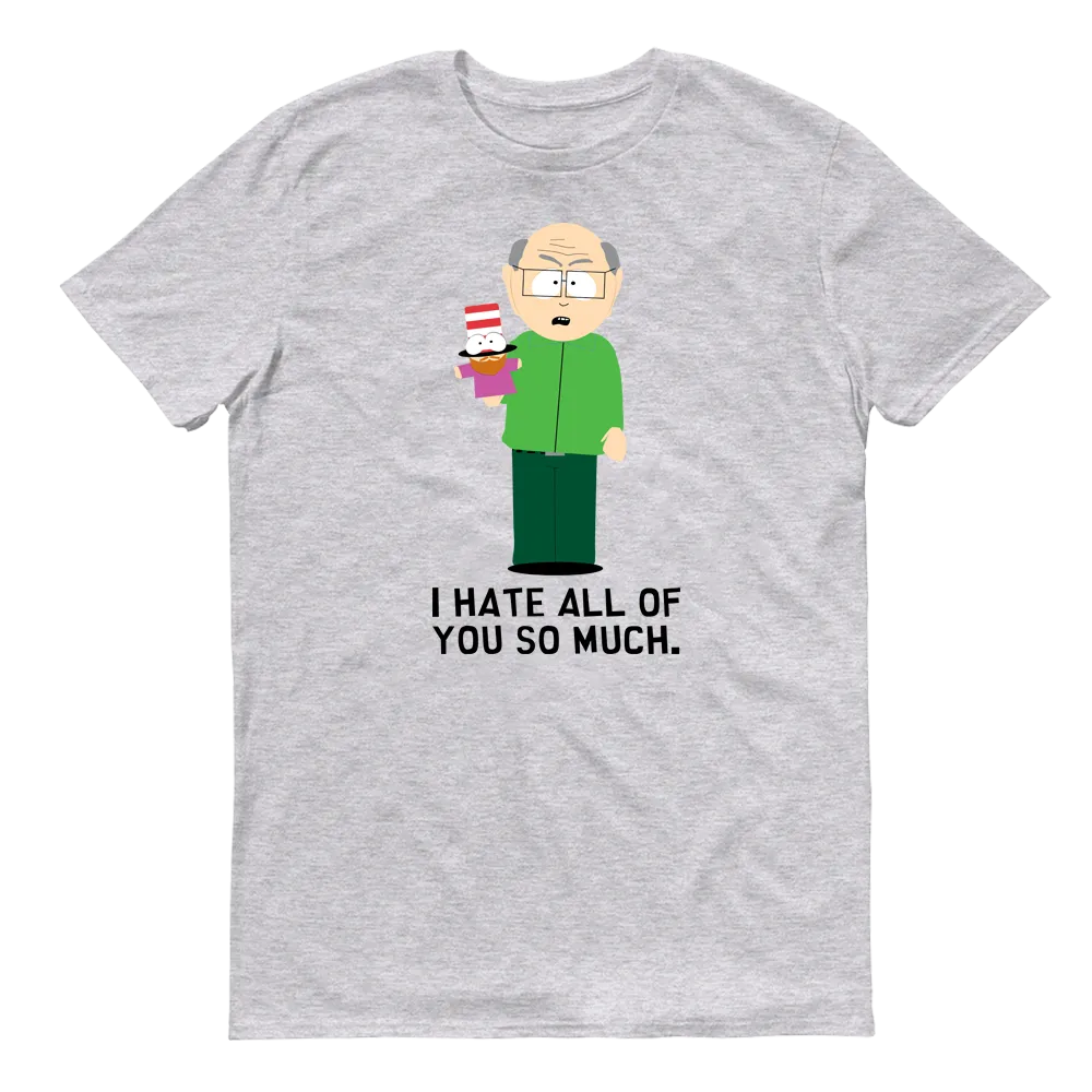 South Park Mr. Garrison I Hate All of You Adult Short Sleeve T-Shirt