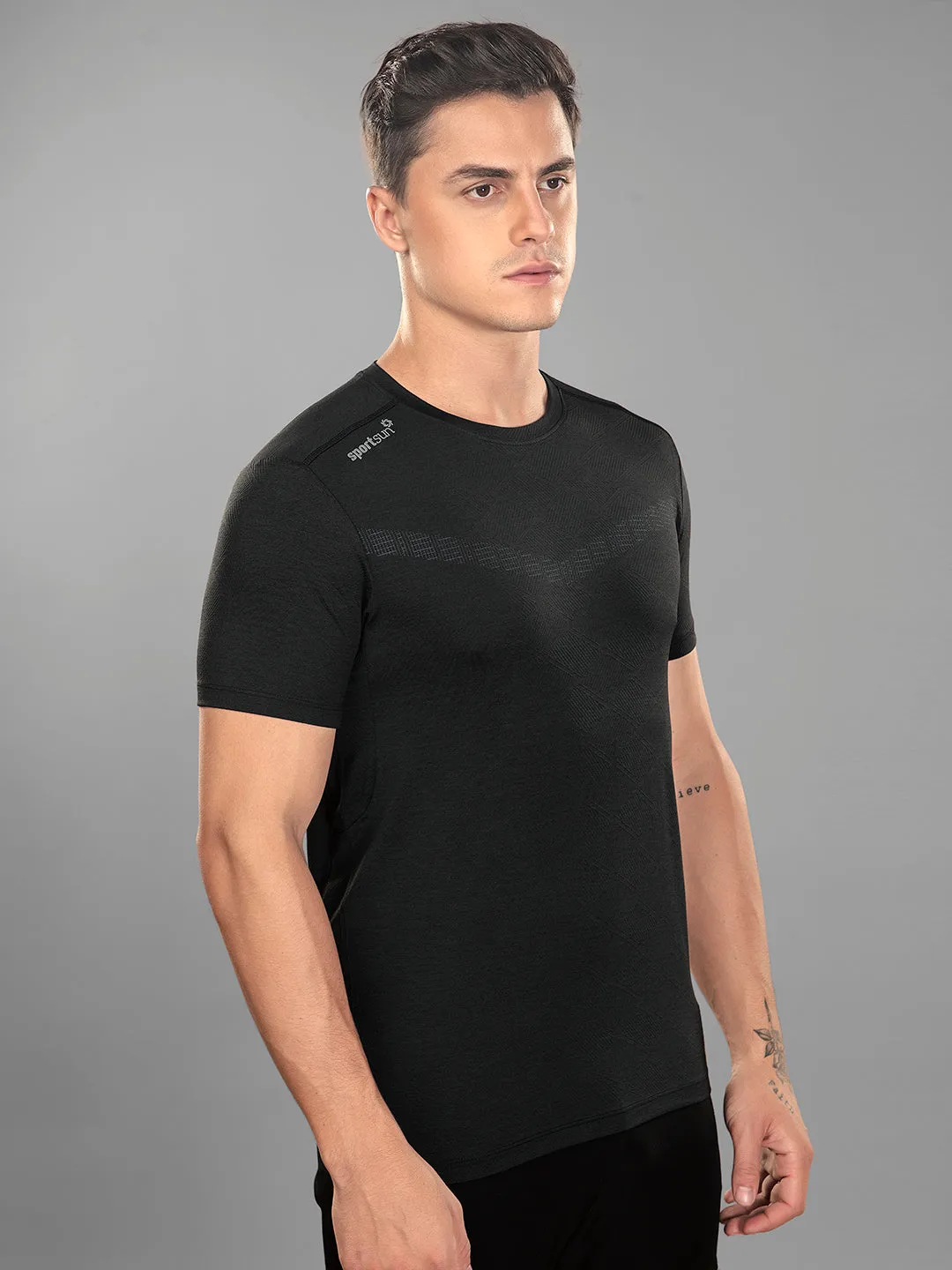Sport Sun Playcool Pro Round Neck Black T Shirt