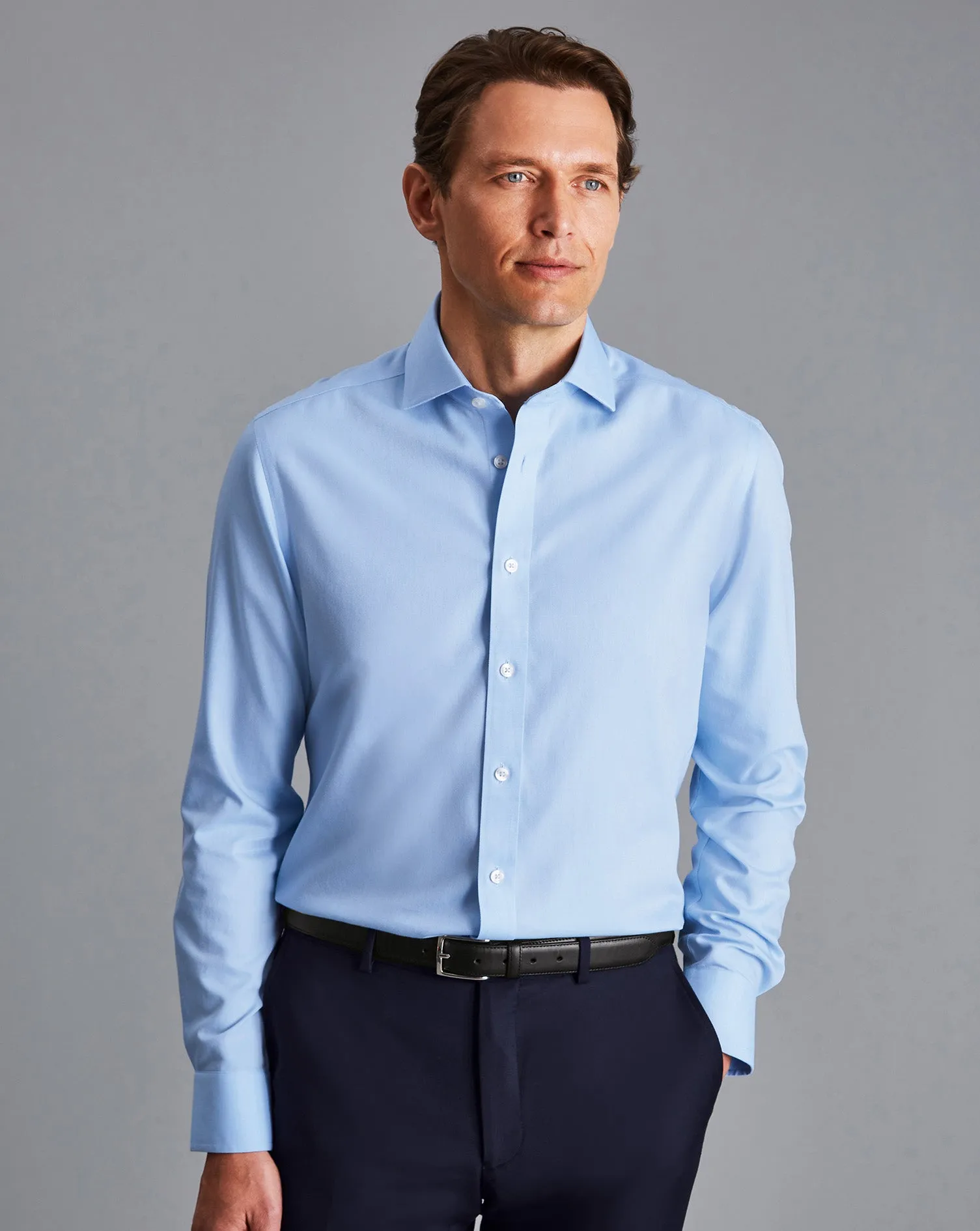 Spread Collar Regent Weave Shirt