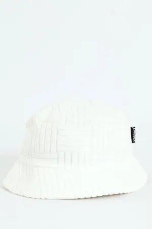 Square Design Bucket Hat - White