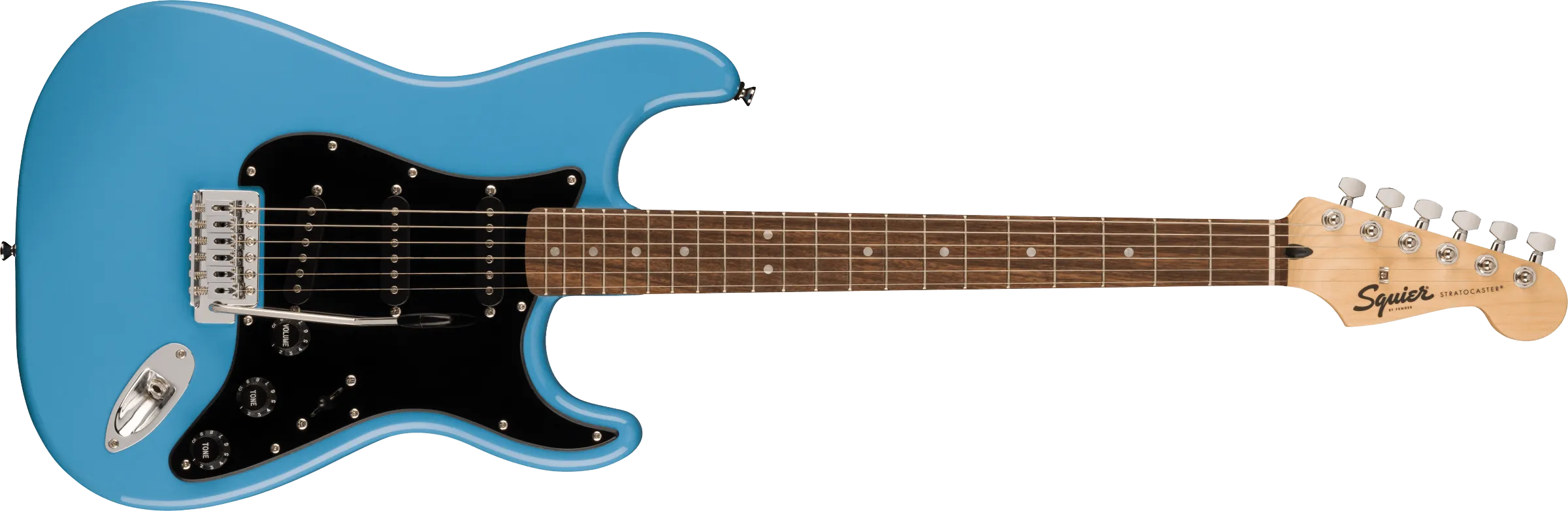 Squier Sonic Stratocaster, Laurel Fingerboard, Black Pickguard, California Blue
