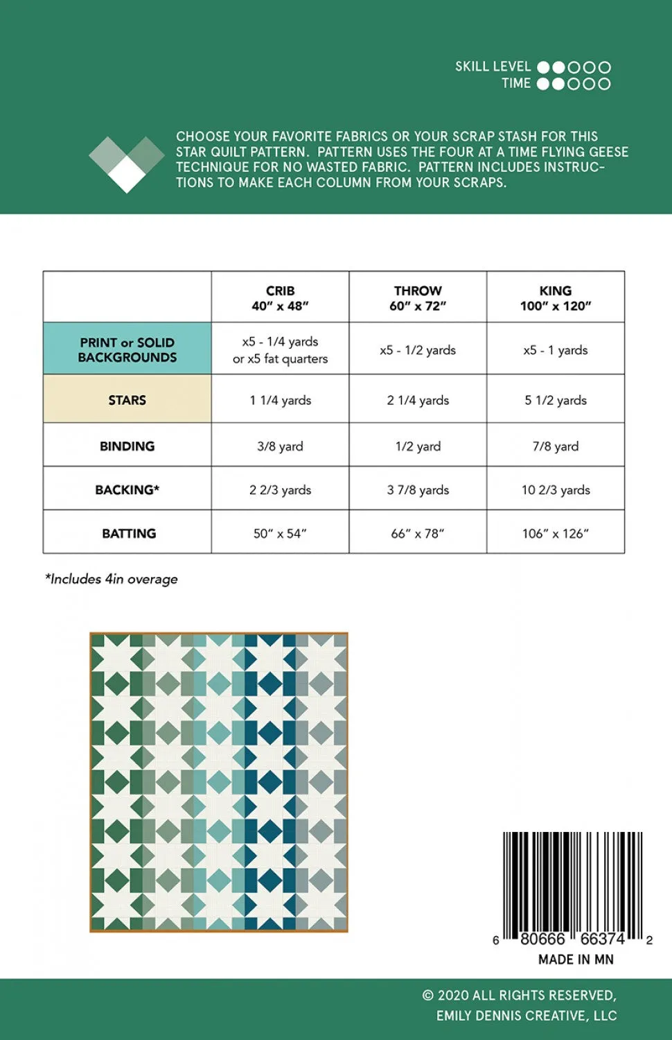 Star Fall Quilt Pattern by Emily Dennis