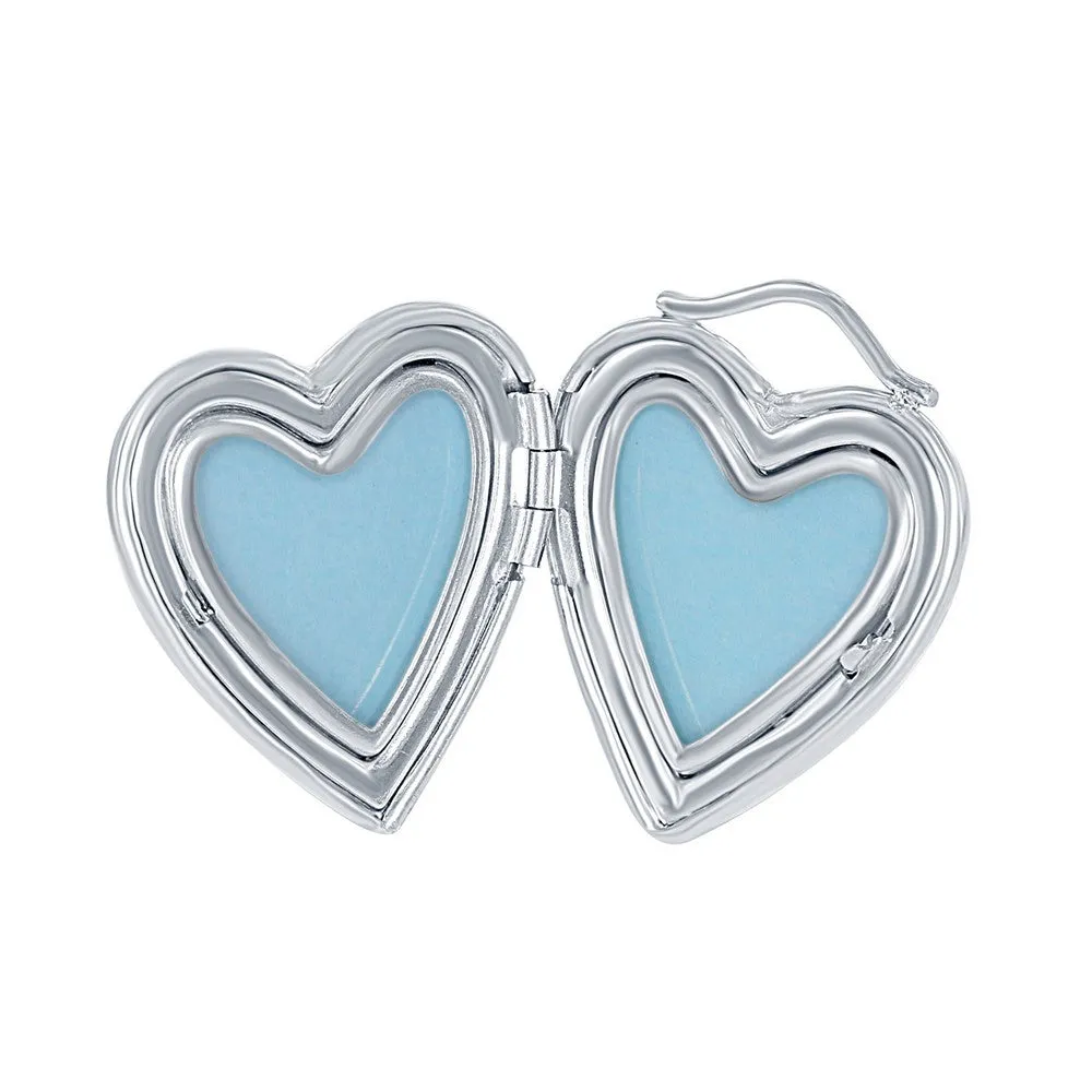 Sterling Silver Leaf Swirl Heart Locket With Chain