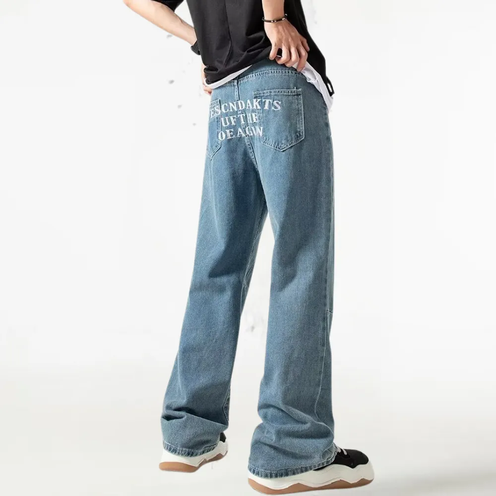 Street Letters Dragon Embroidered Jeans