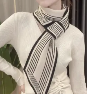 Striped Knit Scarf