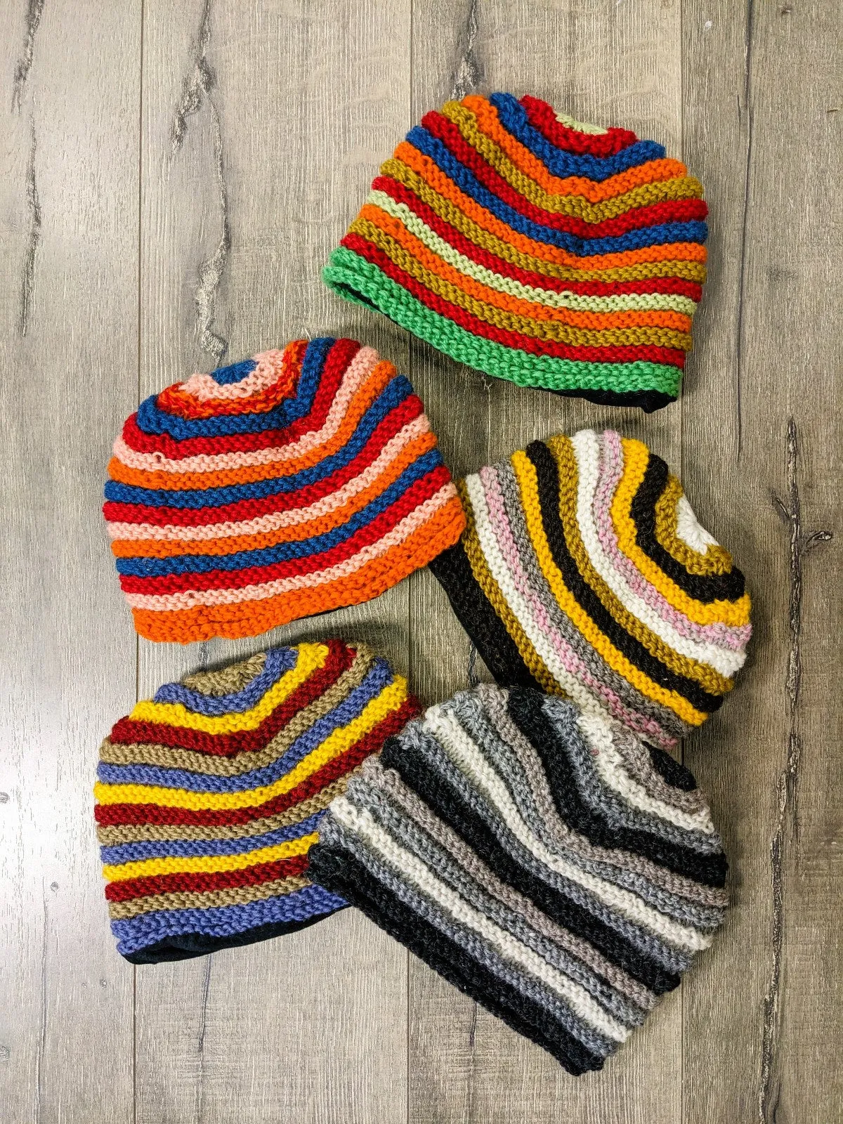 Striped Ribbed Wool Hat