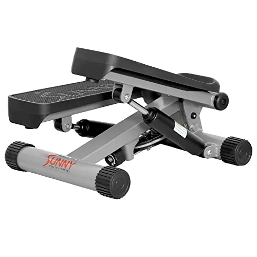 Sunny Health & Fitness Mini Stepper with Resistance Bands, Black