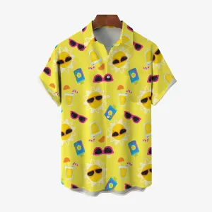 Sunshine Sunglasses Print Casual Short Sleeve Shirt 2404000188
