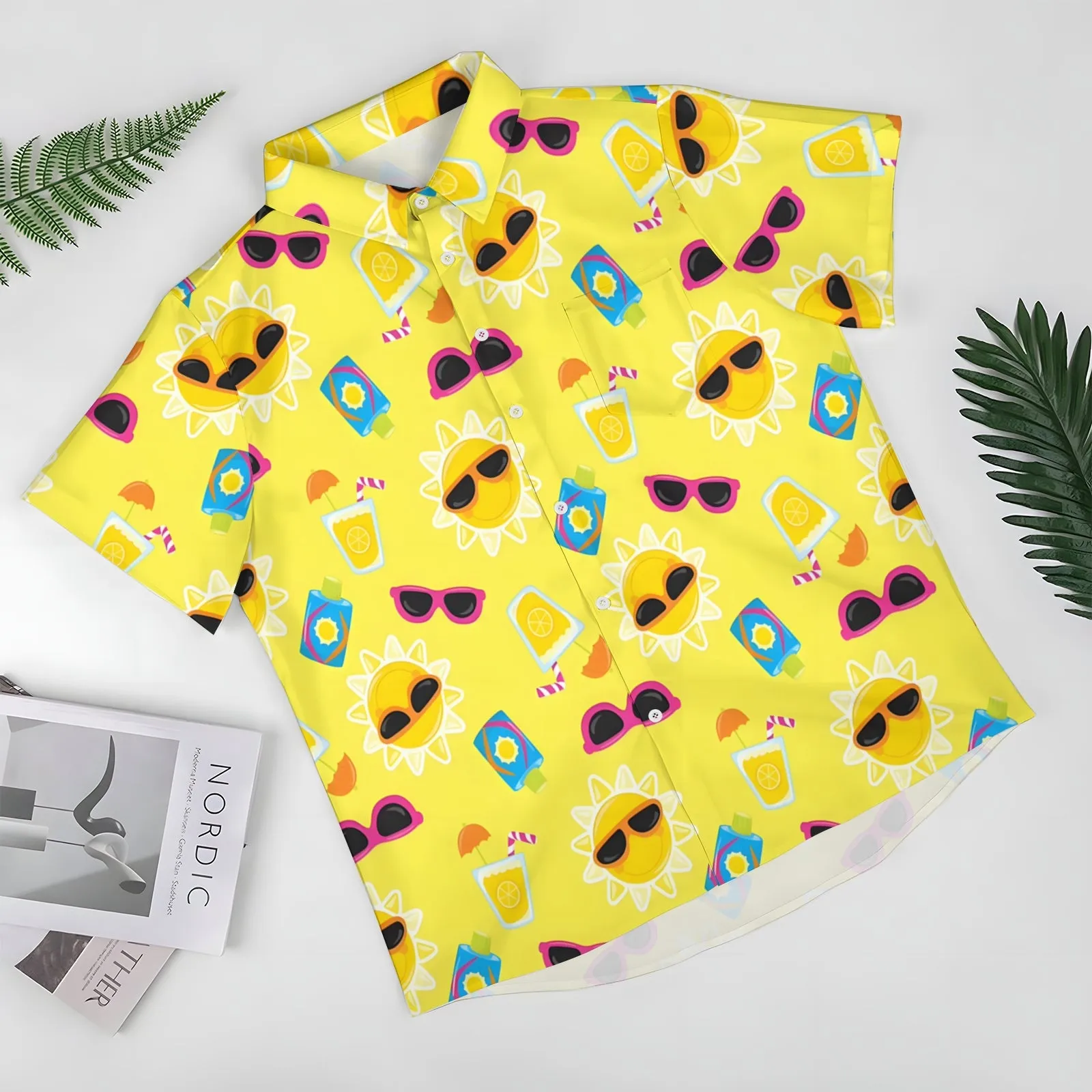 Sunshine Sunglasses Print Casual Short Sleeve Shirt 2404000188