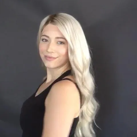 Super fashion gradient platinum long wave wig