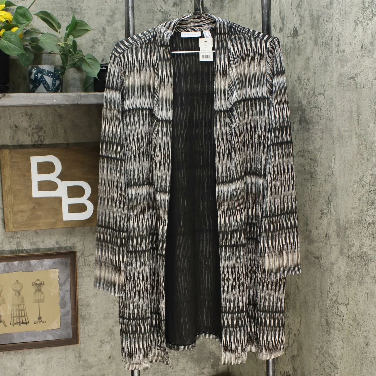 Susan Graver Women's Long Length Knit Cardigan. A344838