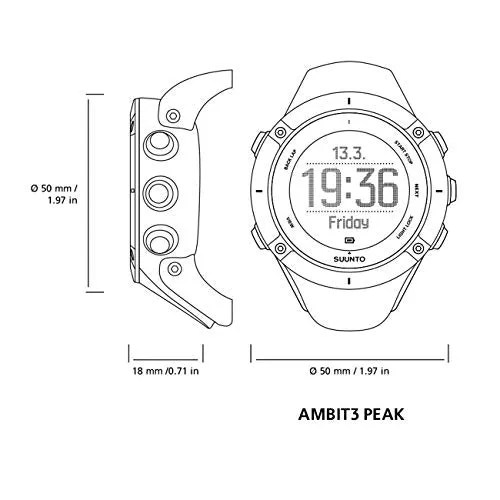 Suunto SS020674000 Ambit 3 Peak GPS Watch with Heart Rate Monitor (Black)