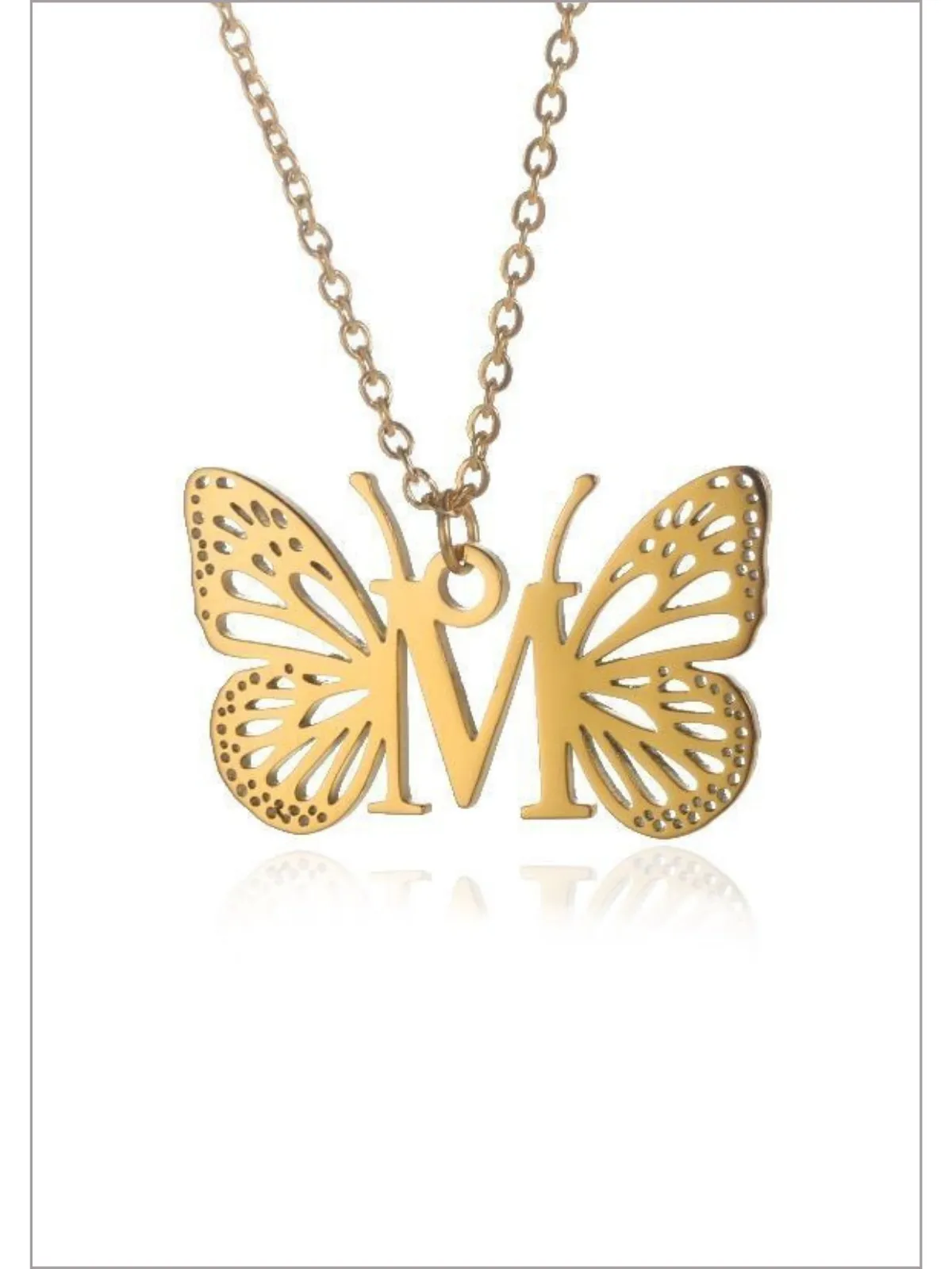 Sweet Keepsake Butterfly Letter Pendant Necklace