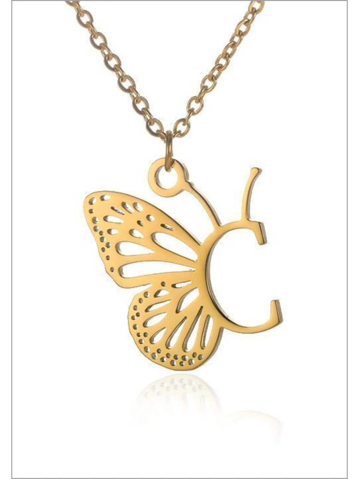 Sweet Keepsake Butterfly Letter Pendant Necklace