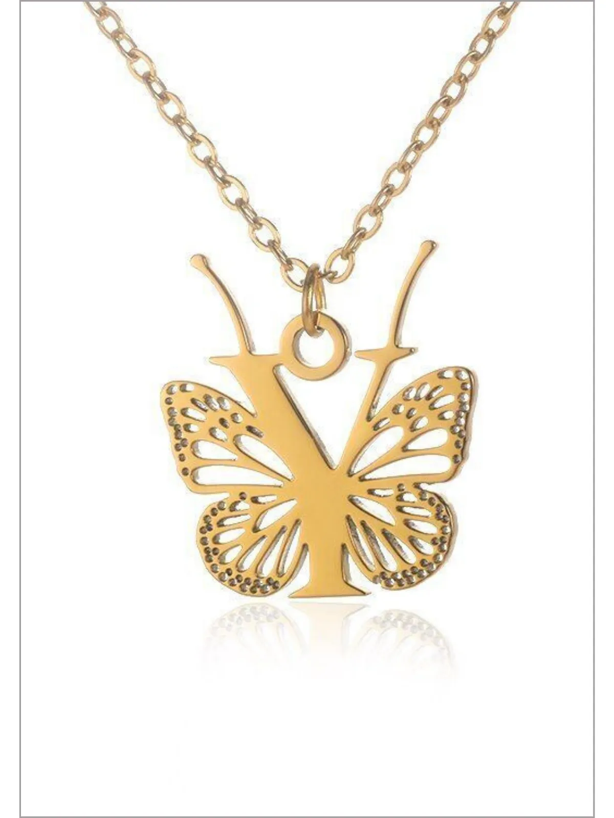 Sweet Keepsake Butterfly Letter Pendant Necklace