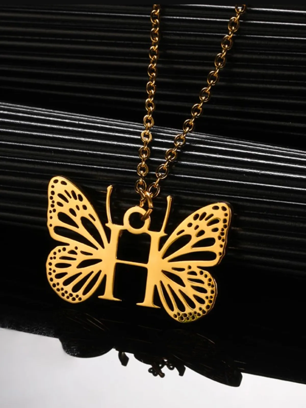 Sweet Keepsake Butterfly Letter Pendant Necklace