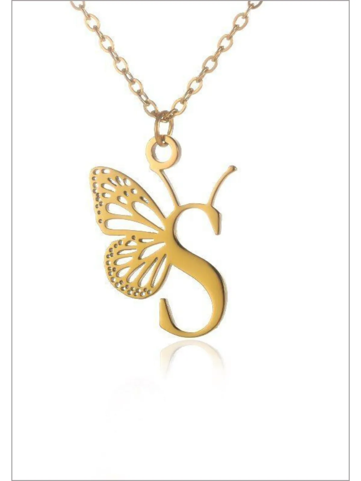 Sweet Keepsake Butterfly Letter Pendant Necklace