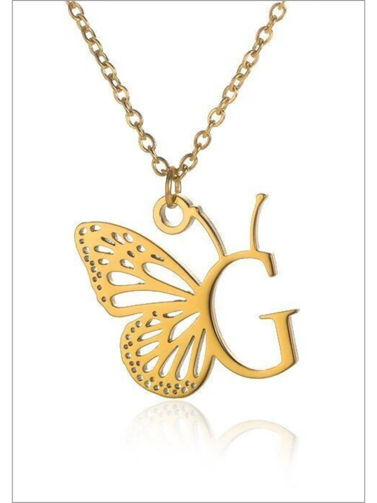 Sweet Keepsake Butterfly Letter Pendant Necklace