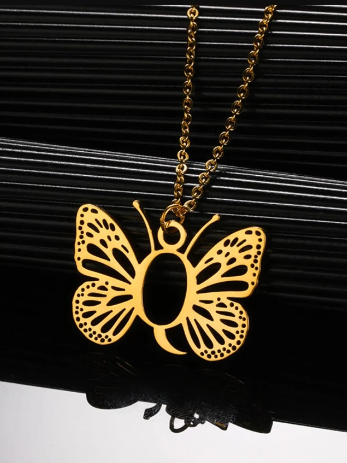Sweet Keepsake Butterfly Letter Pendant Necklace