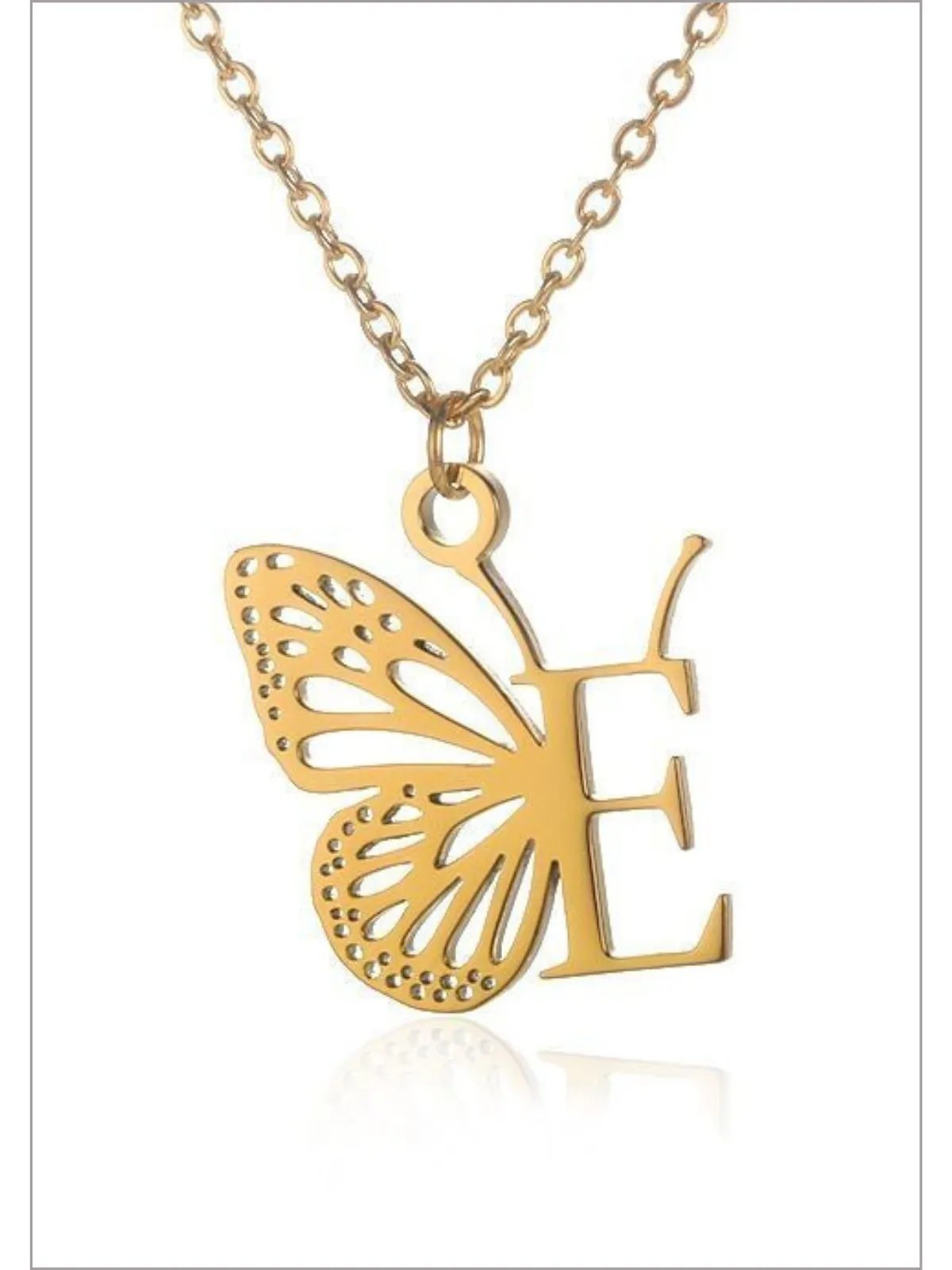 Sweet Keepsake Butterfly Letter Pendant Necklace