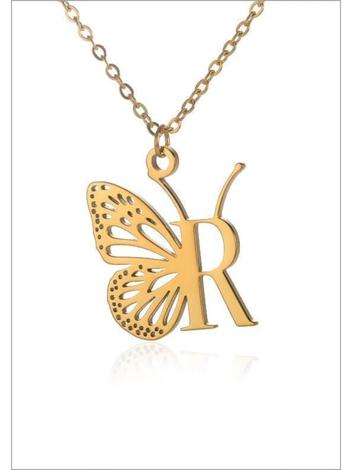 Sweet Keepsake Butterfly Letter Pendant Necklace