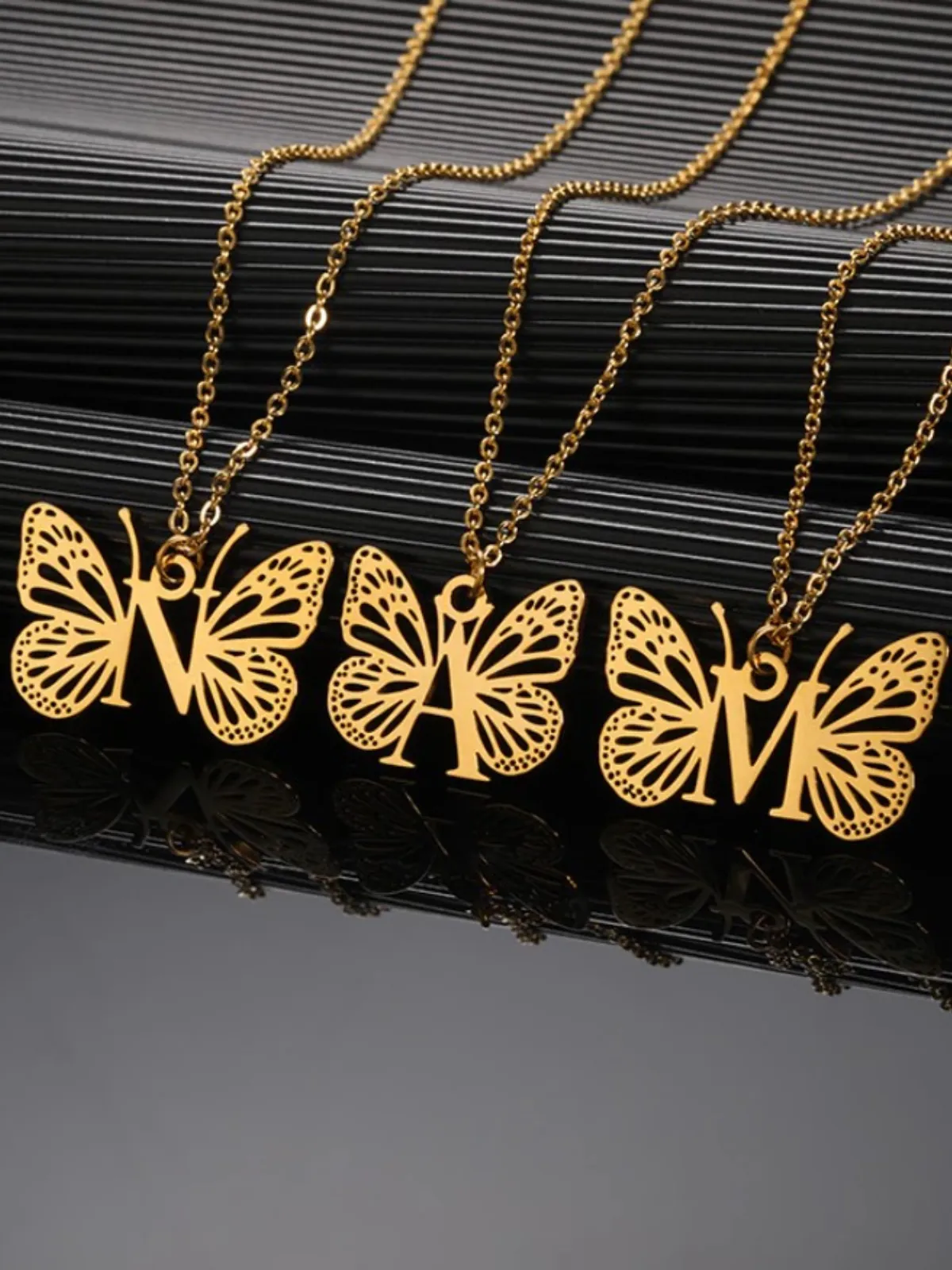 Sweet Keepsake Butterfly Letter Pendant Necklace