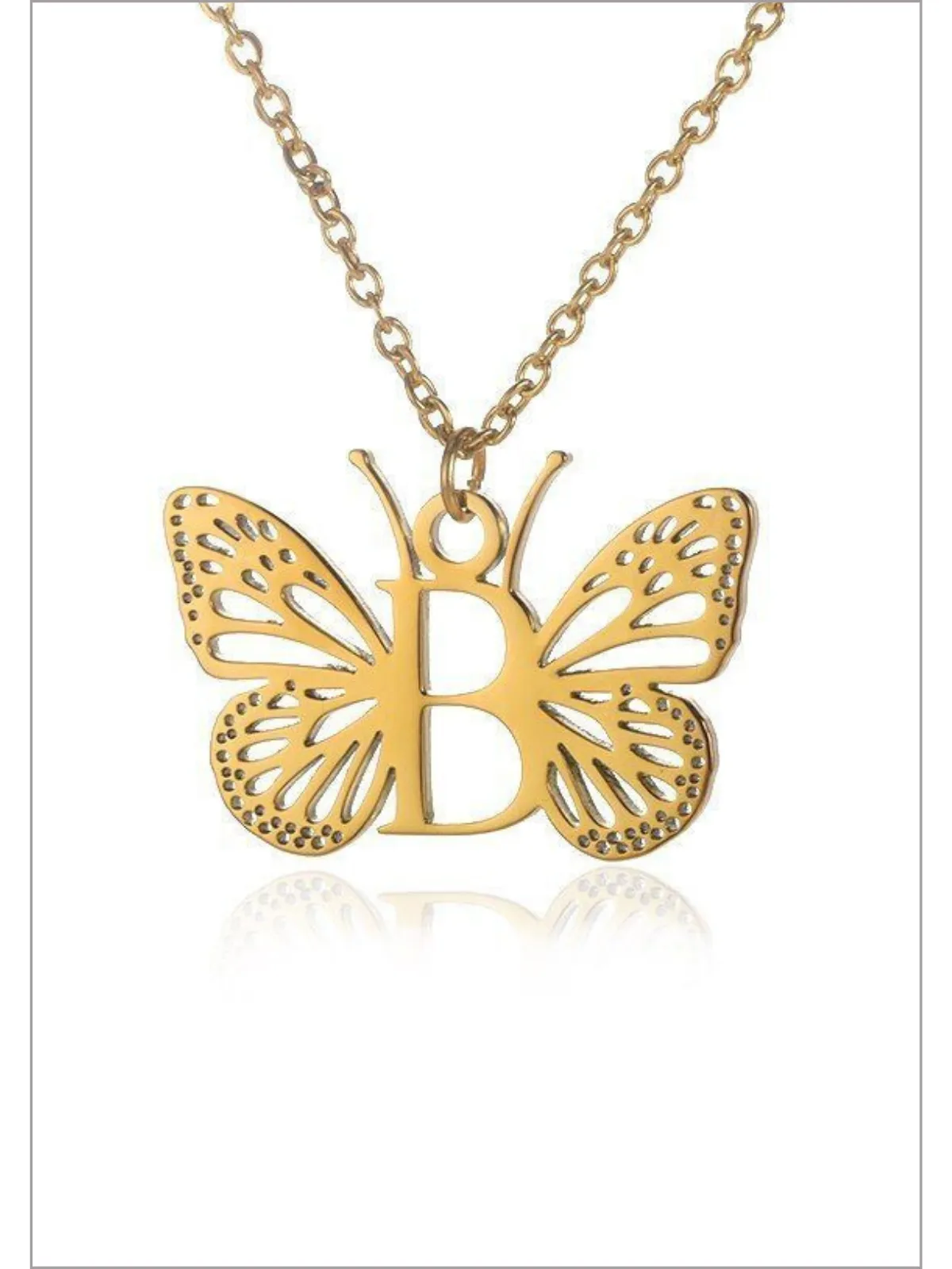 Sweet Keepsake Butterfly Letter Pendant Necklace