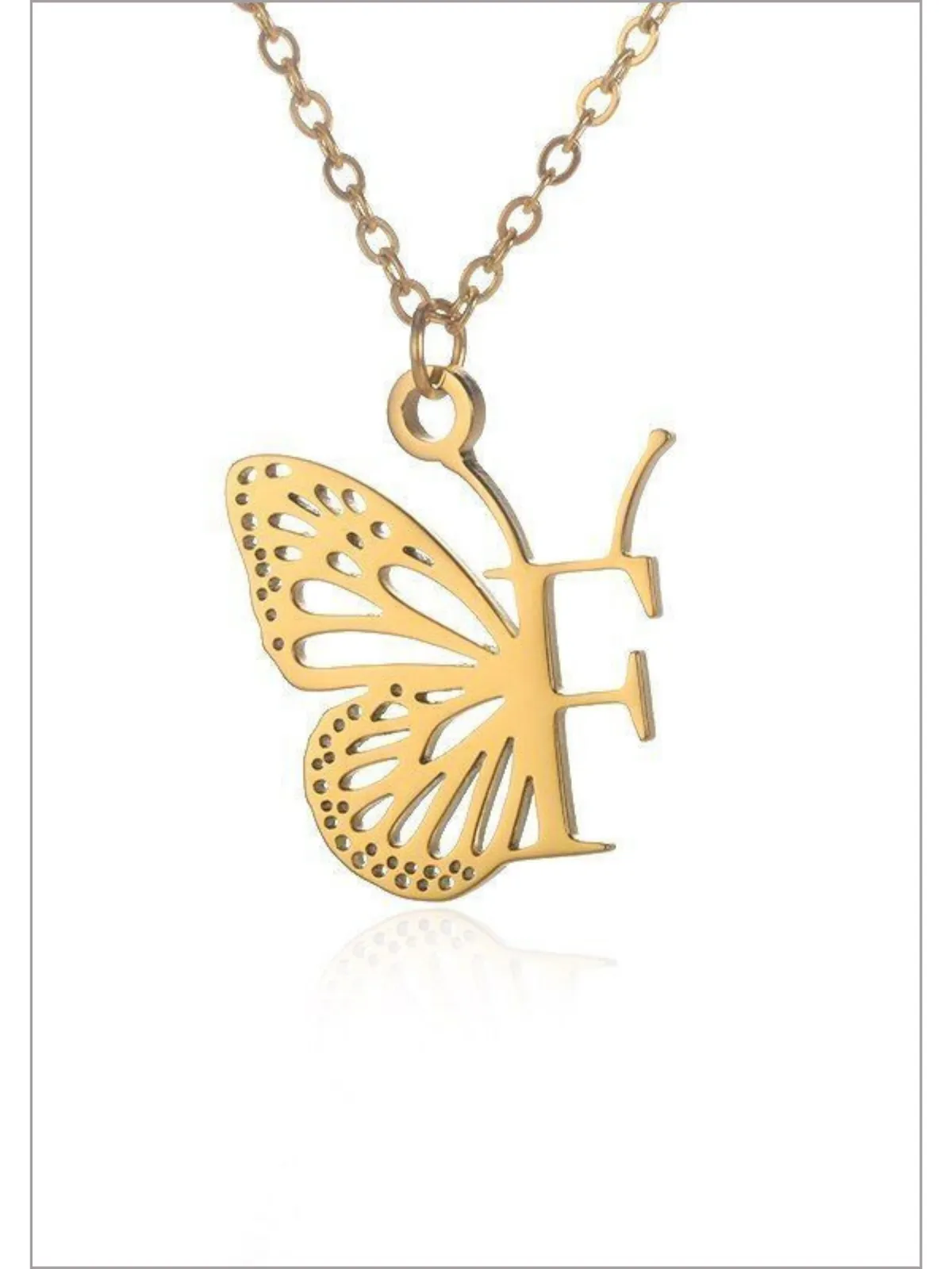 Sweet Keepsake Butterfly Letter Pendant Necklace