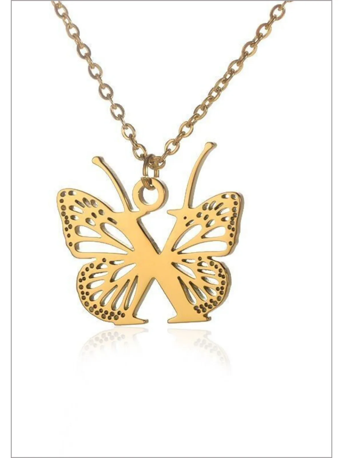 Sweet Keepsake Butterfly Letter Pendant Necklace