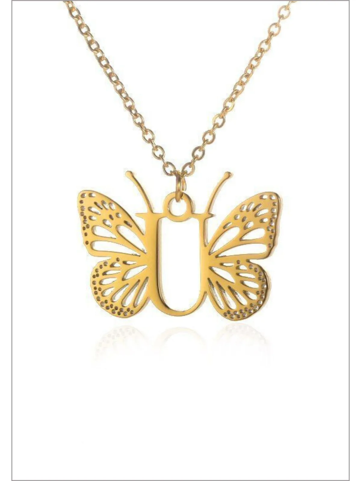 Sweet Keepsake Butterfly Letter Pendant Necklace