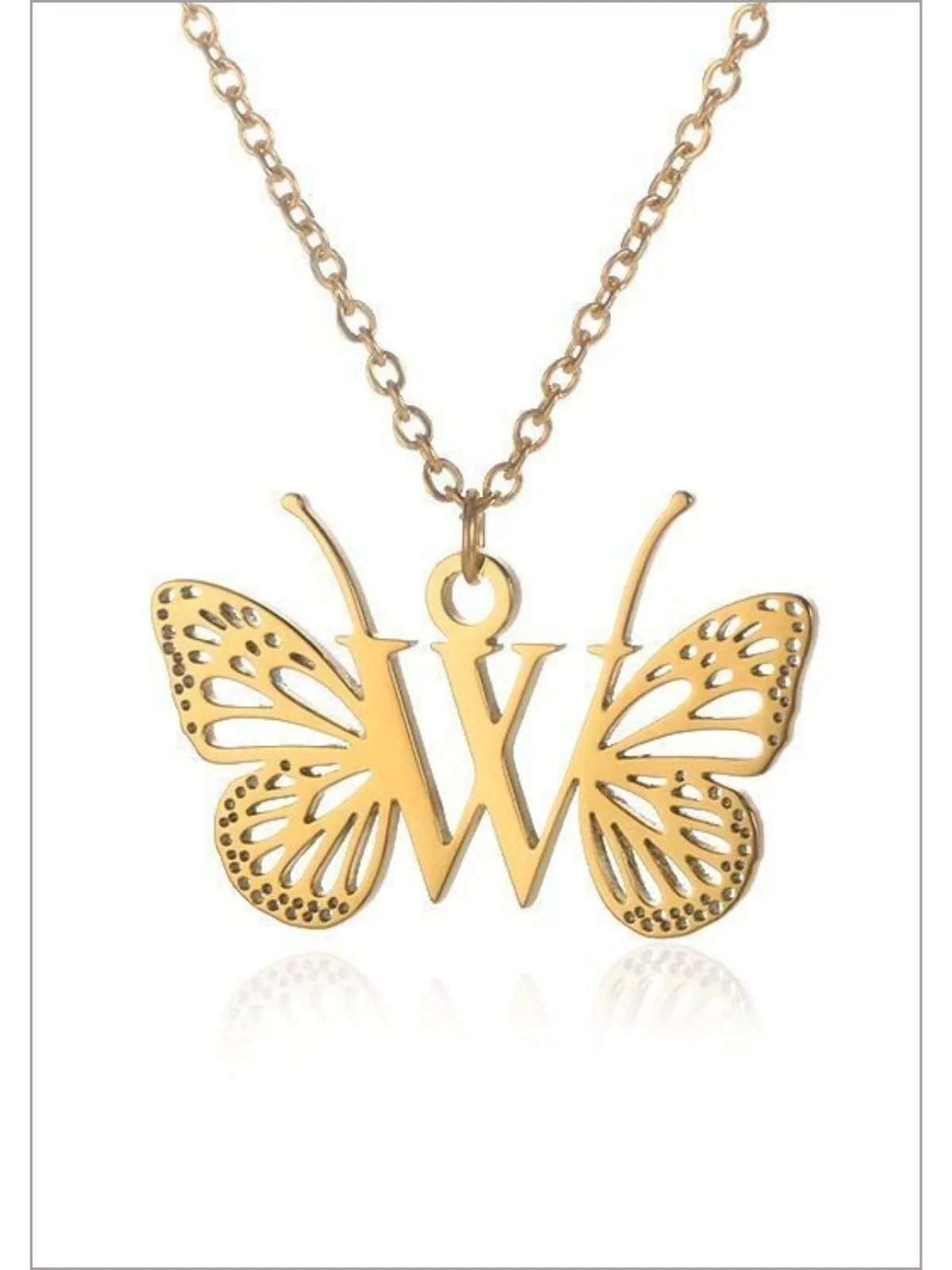 Sweet Keepsake Butterfly Letter Pendant Necklace