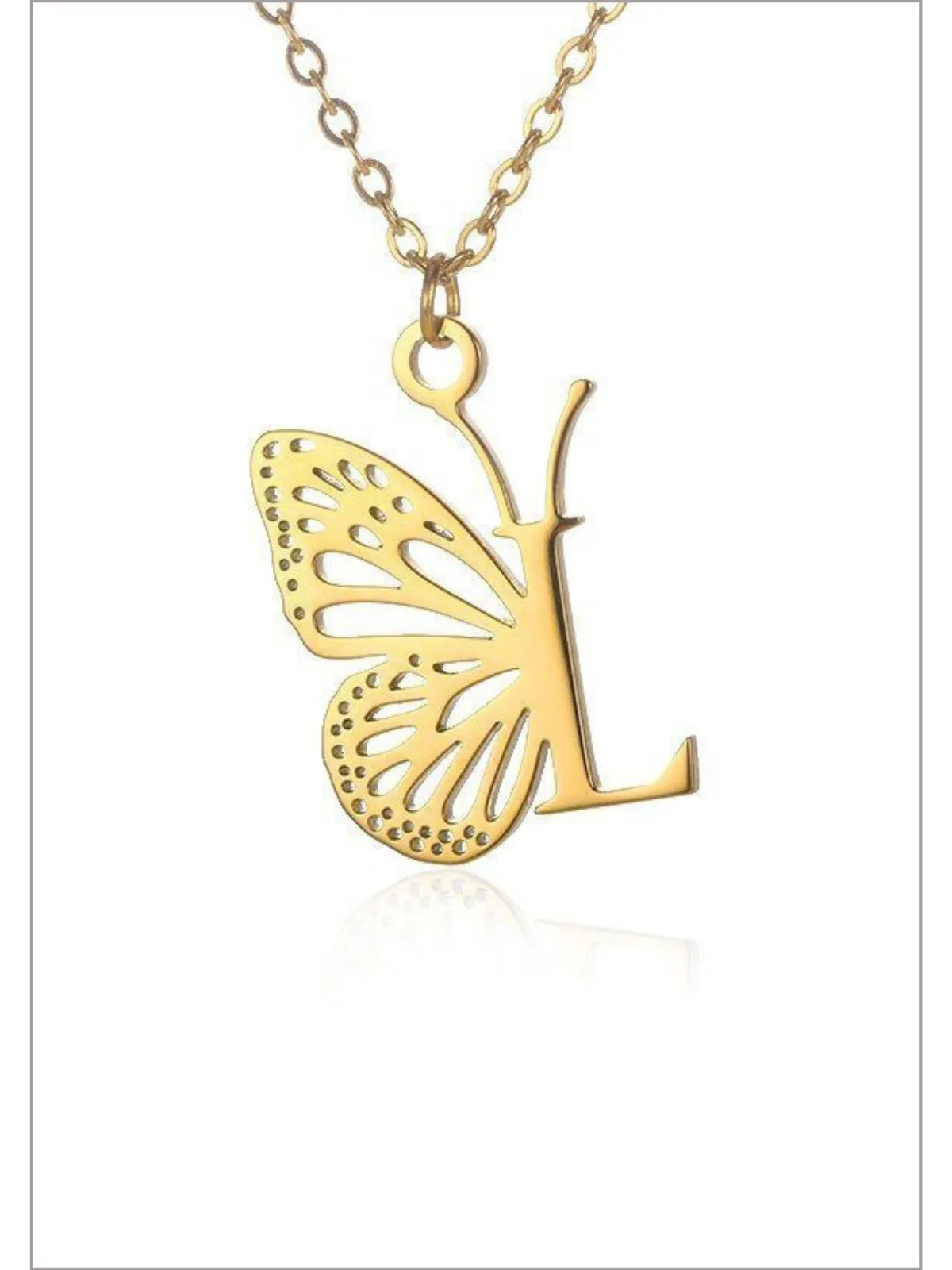Sweet Keepsake Butterfly Letter Pendant Necklace